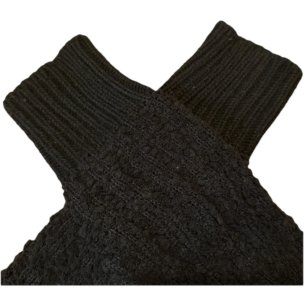 Black‎ V-Neck Sweater Zenana XL Textured Knit Long Sleeve Pullover